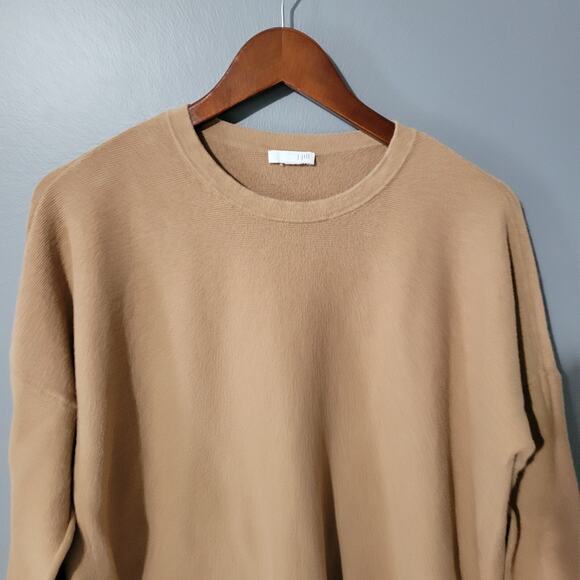 J Jill Sweater Size 1X Cozy Tan Crew Neck Slub Knit Casual Womens Long Sleeve - Picture 3 of 10